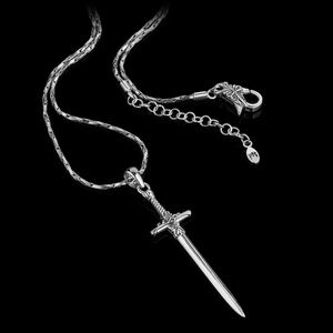 NWOT Etah Love "Double Edged" Gothic Sword 925 Sterling Silver Necklace